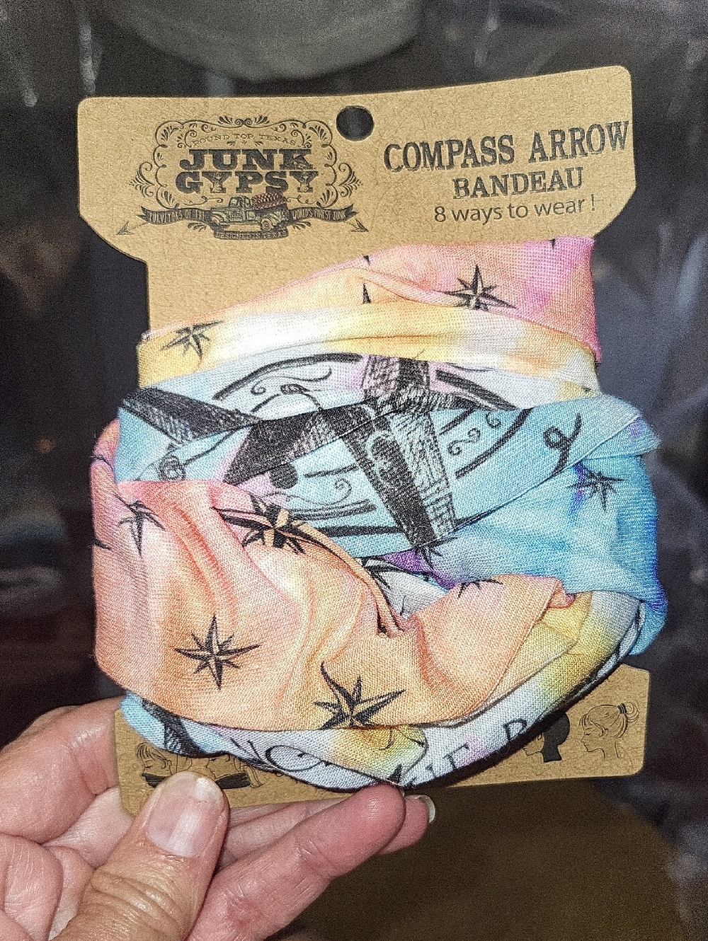 Junk Gypsy Compass Arrow Multi-Color Bandeau Headband